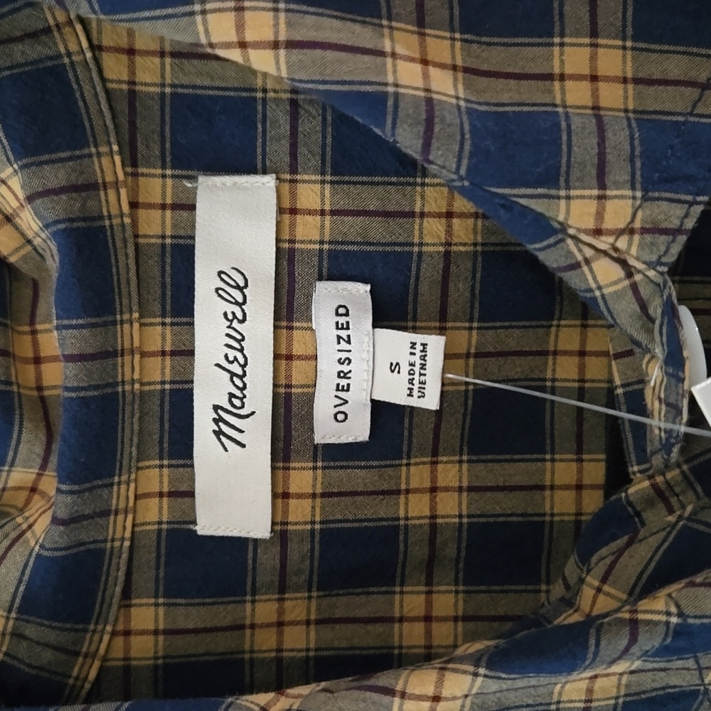 Madewell The Signature Poplin Crop Shirt in Plaid - S